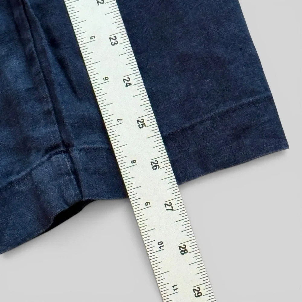 Quince 100% Linen Pants Navy Elastic Waist Pockets Coastal Minimalist Womens L
